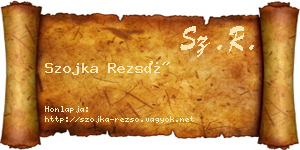 Szojka Rezső névjegykártya